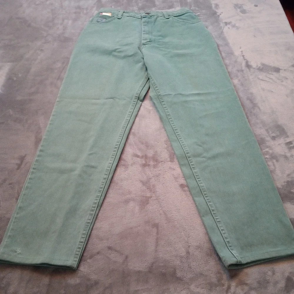 Wrangler Jeans Women 12 Kiwi Green High Rise Straight Leg USA Made Western VTG‎
